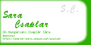 sara csaplar business card